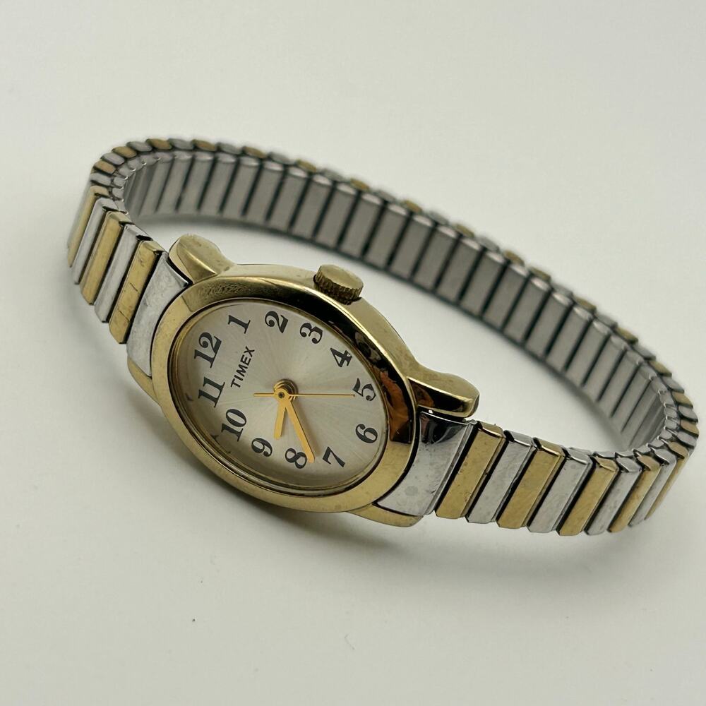 Timex Silver Gold Stainless Steel Women’s Fashion Watch, 18mm - Picture 4 of 8